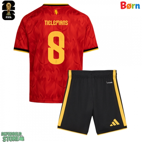 Belgien Youri Tielemans #8 Replika Babytøj Hjemmebanesæt Børn VM 2026 Kortærmet (+ Korte bukser)